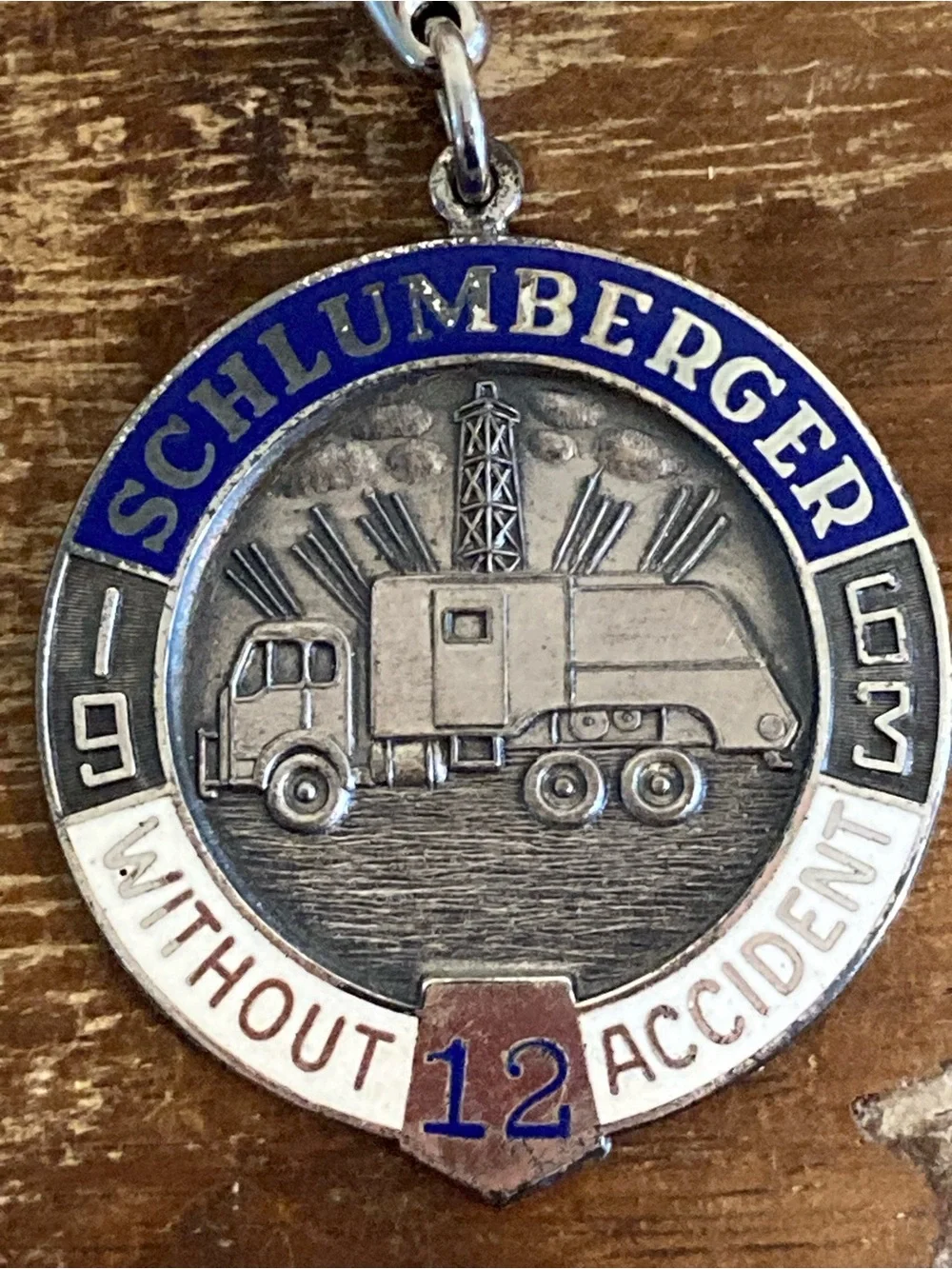 1963 Schlumberger Oil Keychain Sterling Silver Pendant Haltom’s Fort Worth